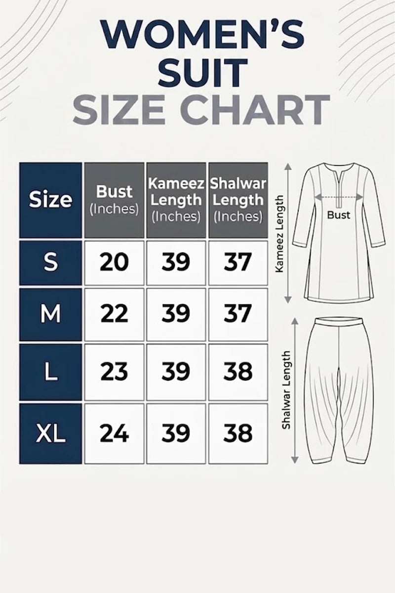KBC 2PC Stitched Collection - Printed Lawn Suit (Sky Blue)