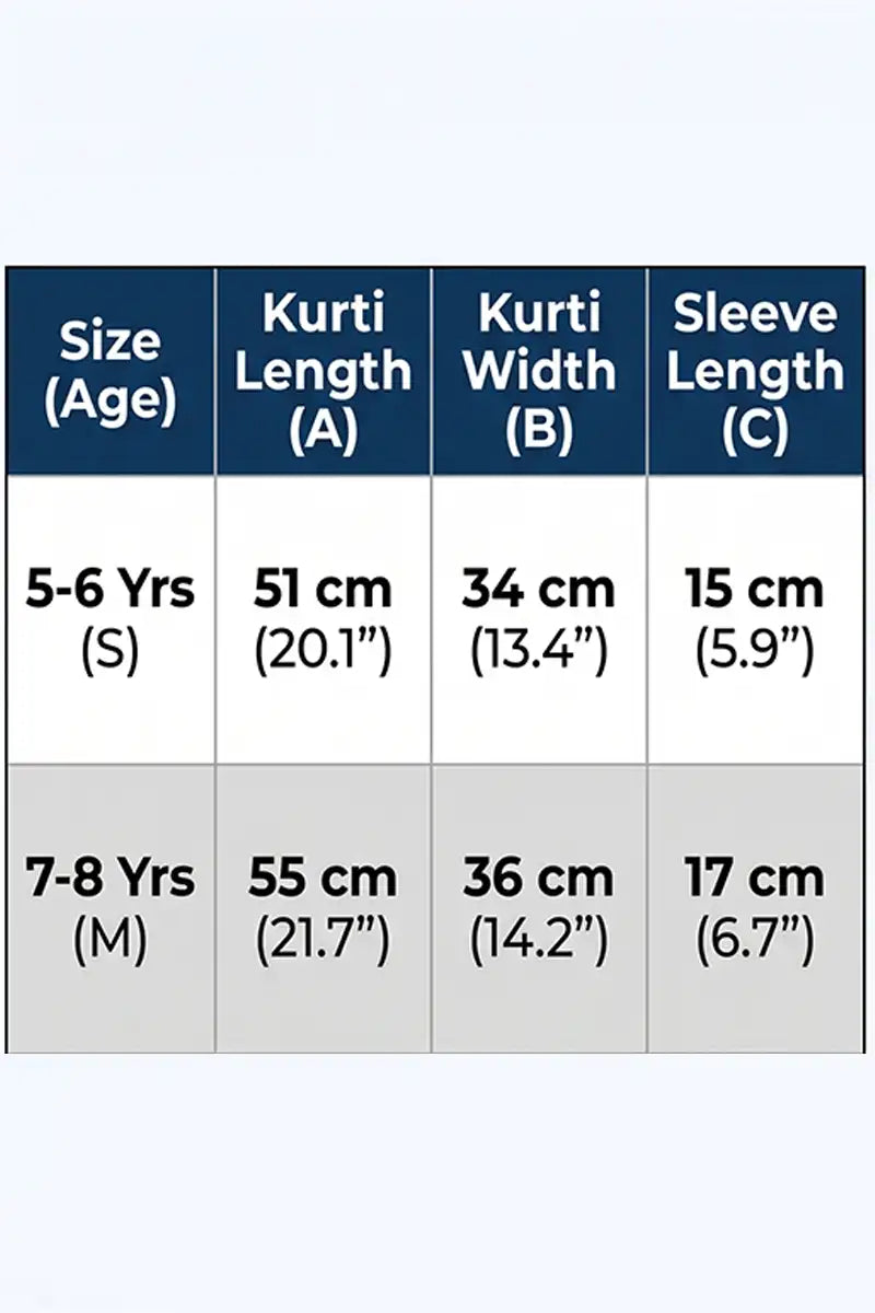 Little Angel Girls Soft Cotton Printed Kurti Shirt (Multi Colors)