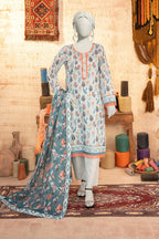 Almeerah Estiva – Premium Digital Three Piece Suit (Aqua Squeeze)