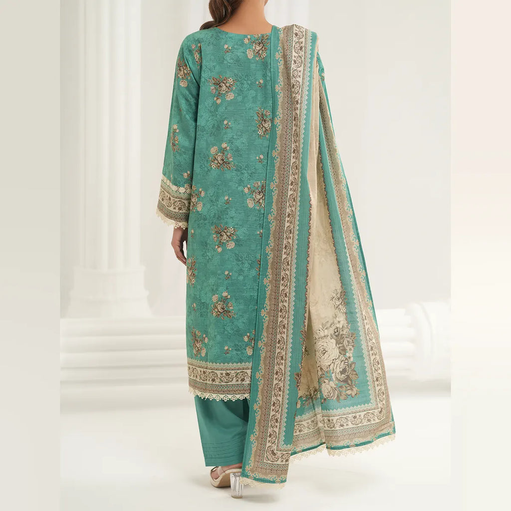 Tehzeeb by KBC Fashion – 3 Pcs Unstitched Embroidered Khaddar - Green