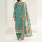 Tehzeeb by KBC Fashion – 3 Pcs Unstitched Embroidered Khaddar - Green