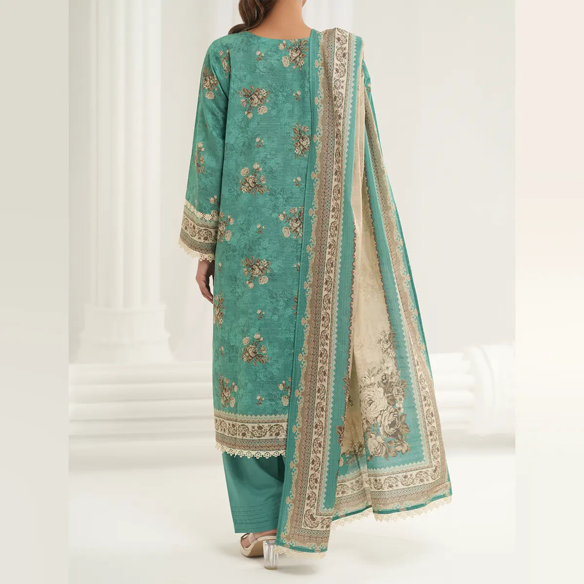 Tehzeeb by KBC Fashion – 3 Pcs Unstitched Embroidered Khaddar - Green