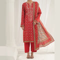 Tehzeeb by KBC Fashion – 3 Pcs Unstitched Embroidered Khaddar - Red