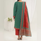 Tehzeeb by KBC Fashion – 3 Pcs Unstitched Embroidered Khaddar - Bottle Green