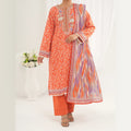 Tehzeeb by KBC Fashion – 3 Pcs Unstitched Embroidered Khaddar - Light Orange