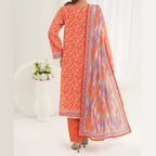 Tehzeeb by KBC Fashion – 3 Pcs Unstitched Embroidered Khaddar - Light Orange
