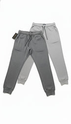 Two pairs of gray sweatpants on a white background