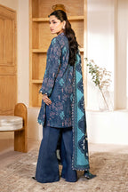 Elahéh By M.Fabrics - 3PC Unstitched Printed Lawn Suit (Midnight Blue)