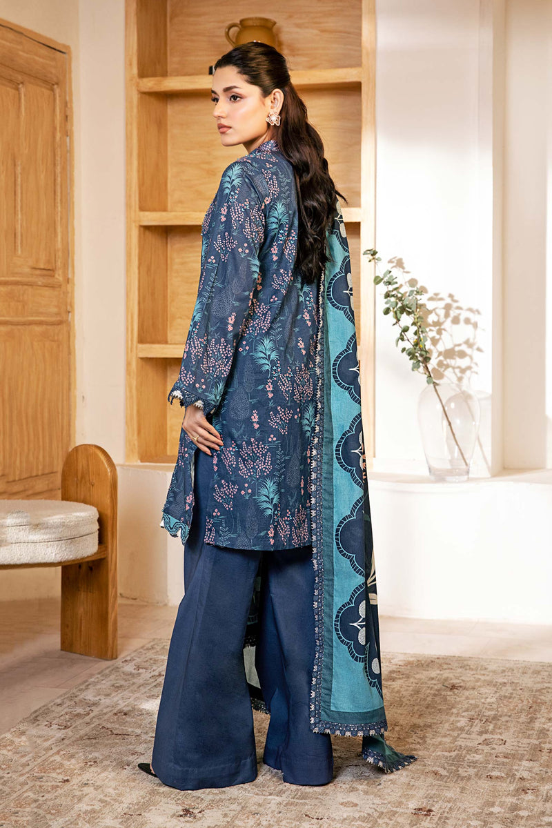 Elahéh By M.Fabrics - 3PC Unstitched Printed Lawn Suit (Midnight Blue)