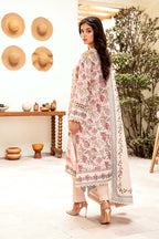 Elahéh By M.Fabrics - 3PC Unstitched Printed Lawn Suit (Rose & White)