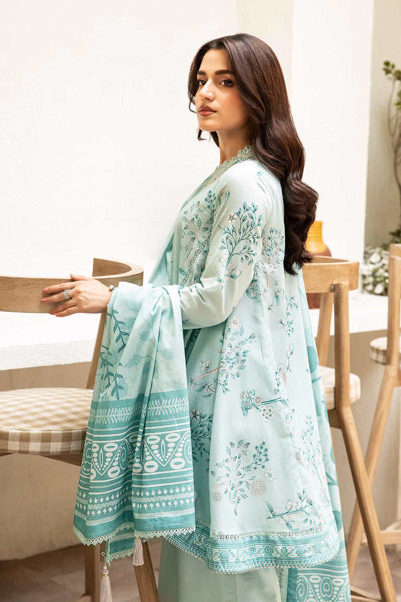 Elahéh By M.Fabrics - 3PC Unstitched Printed Lawn Suit (Light Sea Green)