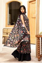Elahéh By M.Fabrics - 3PC Unstitched Printed Lawn Suit (Black)
