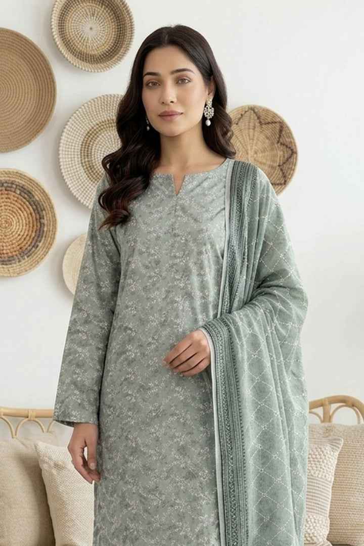 Rimal by UK Vol-61 3PC Unstitched Embroidered Lawn Suit (Green)
