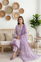 Rimal by UK Vol-61 3PC Unstitched Embroidered Lawn Suit (Light Purple)