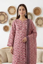 Rimal by UK Vol-61 3PC Unstitched Embroidered Lawn Suit (Light Maroon)