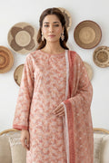 Rimal by UK Vol-61 3PC Unstitched Embroidered Lawn Suit (Peach)