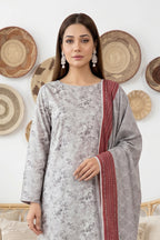 Rimal by UK Vol-61 3PC Unstitched Embroidered Lawn Suit (Silver)