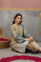 KIJI by Rimal Vol-119 3PC Unstitched Embroidered Lawn Suit (Light Brown)