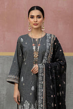 KIJI by Rimal Vol-119 3PC Unstitched Embroidered Lawn Suit (Black)