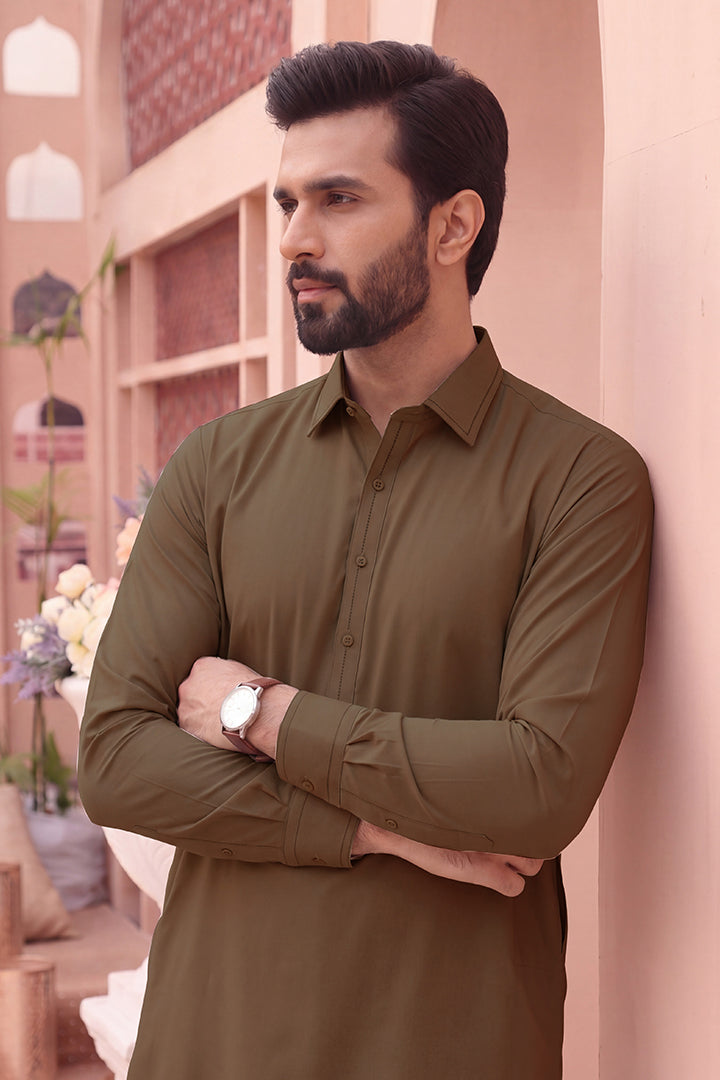Alkaram – Men’s Unstitched Wash & Wear Fabric (Brown)