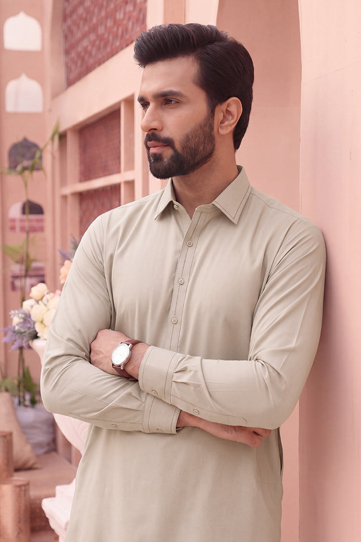 Alkaram – Men’s Unstitched Wash & Wear Fabric (Light Gray)