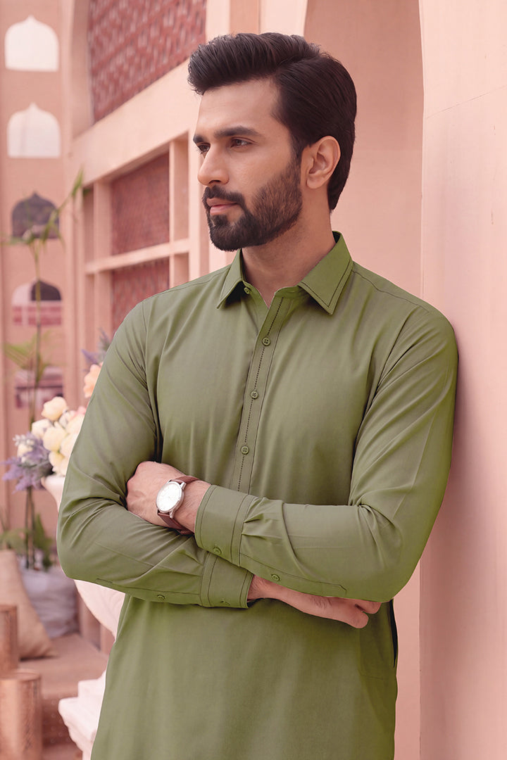 Alkaram – Men’s Unstitched Wash & Wear Fabric (Light Green)