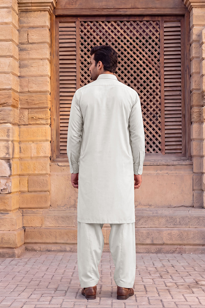 Gul Ahmed – Men’s Unstitched Wash & Wear Fabric (White)