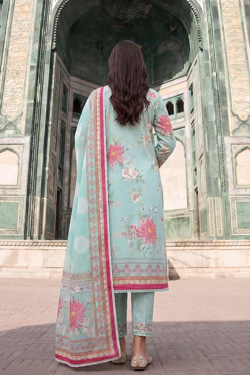 Keyseria by Jaffrani Textile Chapter-8 3PC Unstitched Printed Lawn Suit (Sky Blue)