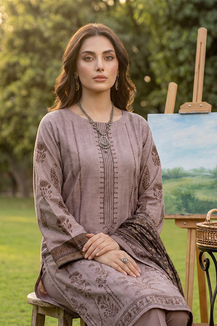 Rimal by UK Vol-41 3PC Unstitched Embroidered Lawn Suit (Cream Rust)