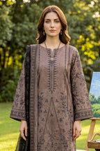 Rimal by UK Vol-41 3PC Unstitched Embroidered Lawn Suit (Cream Rust)
