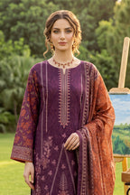 Rimal by UK Vol-41 3PC Unstitched Embroidered Lawn Suit (Purple)