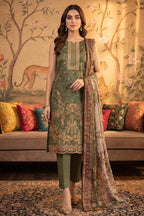 Rimal by UK Vol-22 3PC Unstitched Embroidered Lawn Suit (Green)