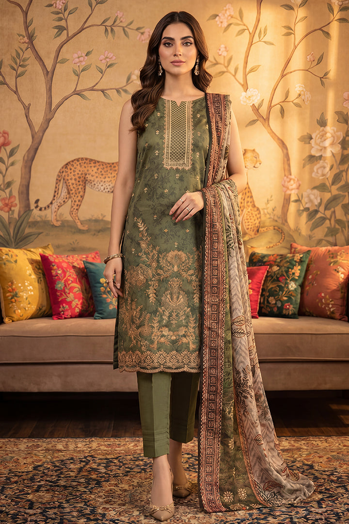 Rimal by UK Vol-22 3PC Unstitched Embroidered Lawn Suit (Green)