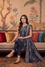 Rimal by UK Vol-22 3PC Unstitched Embroidered Lawn Suit (Blue)