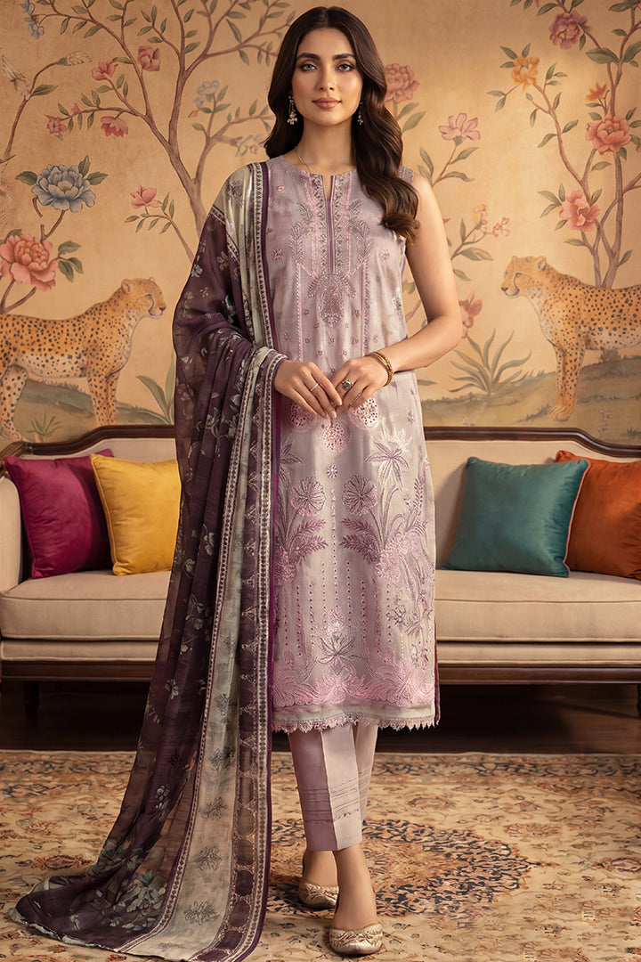 Rimal by UK Vol-22 3PC Unstitched Embroidered Lawn Suit (LightPink)