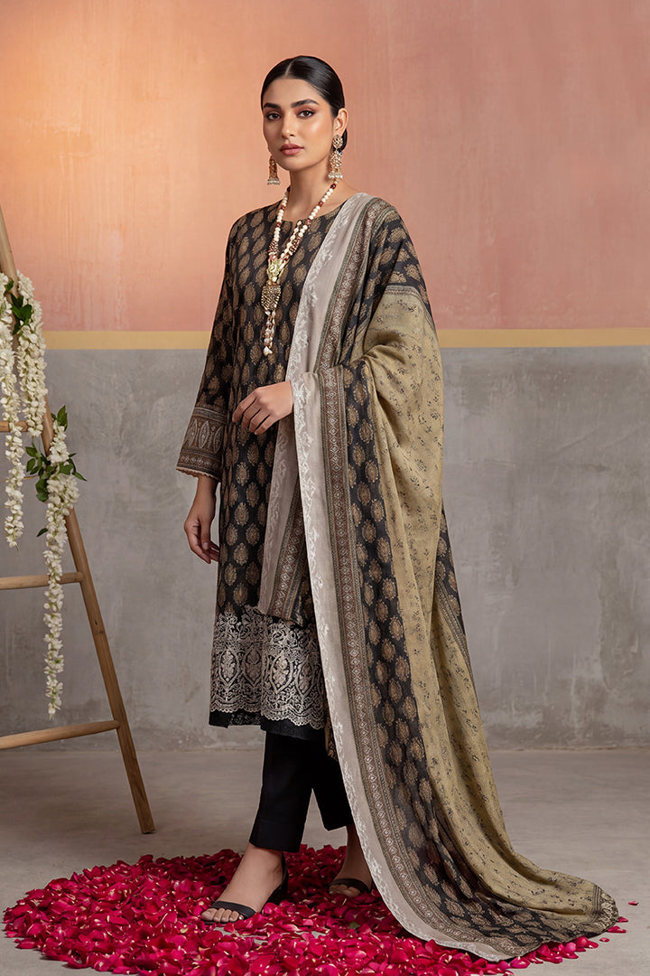KIJI by Rimal Vol-119 3PC Unstitched Embroidered Lawn Suit (Black)