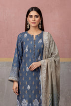 KIJI by Rimal Vol-119 3PC Unstitched Embroidered Lawn Suit (Navy Blue)
