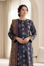 Rimal by UK Vol-65 3PC Unstitched Embroidered Lawn Suit (Navy Blue)