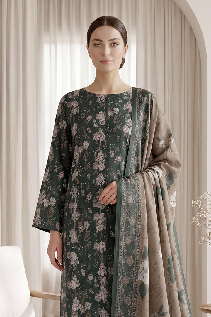 Rimal by UK Vol-65 3PC Unstitched Embroidered Lawn Suit (Green)