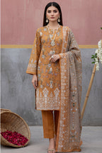 KIJI by Rimal Vol-119 3PC Unstitched Embroidered Lawn Suit (Mustard)