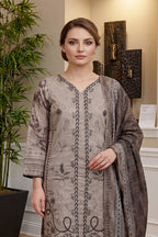 Rimal by UK Vol-46 3PC Unstitched Embroidered Lawn Suit (Grey)