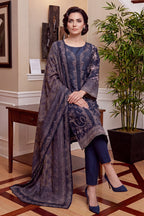 Rimal by UK Vol-46 3PC Unstitched Embroidered Lawn Suit (Blue)