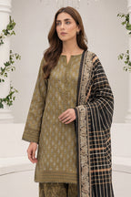 Keyseria by Jaffrani Textile Chapter-8 3PC Unstitched Printed Lawn Suit (Olive Green)
