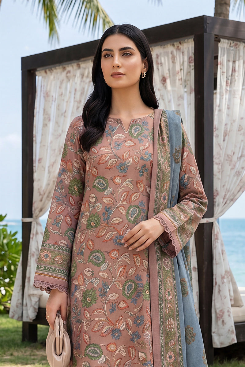 Keyseria by Jaffrani Textile Chapter-8 3PC Unstitched Printed Lawn Suit (Light Pink)