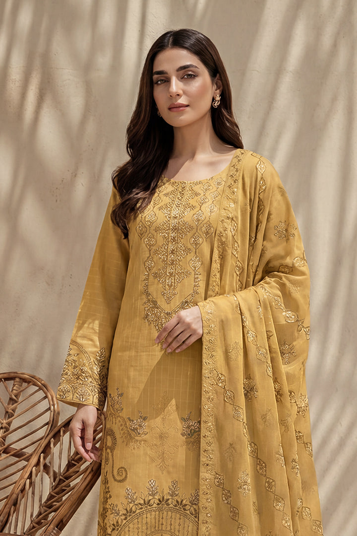 Amira by Breeza Fashion - 3PC Unstitched Embroidered Lawn Suit (Light Brown)