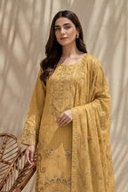 Amira by Breeza Fashion - 3PC Unstitched Embroidered Lawn Suit (Light Brown)