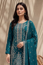 Badshah by Breeza Fashion - 3PC Unstitched Embroidered Lawn Suit (Sea Green)