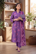 Keyseria by Jaffrani Textile Chapter-8 3PC Unstitched Printed Lawn Suit (Purple)
