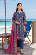 Keyseria by Jaffrani Textile Chapter-8 3PC Unstitched Printed Lawn Suit (Blue)