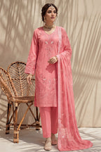 Nishah by Breeza Fashion - 3PC Unstitched Embroidered Lawn Suit (Pink)